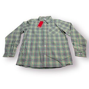 Loviah Plaid Button Up Long Sleeve Shirt Mens Size Medium Green/Brown‎ BNWT